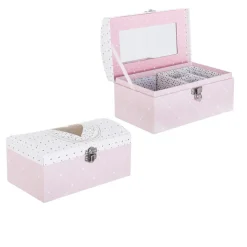Boîte à bijoux enfant miroir Demoiselle Rose