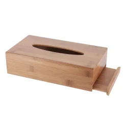 Boîte à mouchoirs en bambou Marron