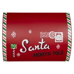 Boîte aux lettres lumineuse à piles LED (H41 cm) Bonhomme de neige Rouge