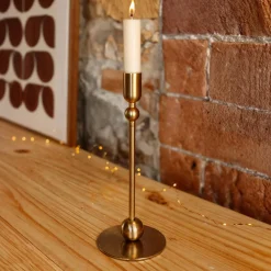 Bougeoir de Noël en métal (H23 cm) Art Déco Doré