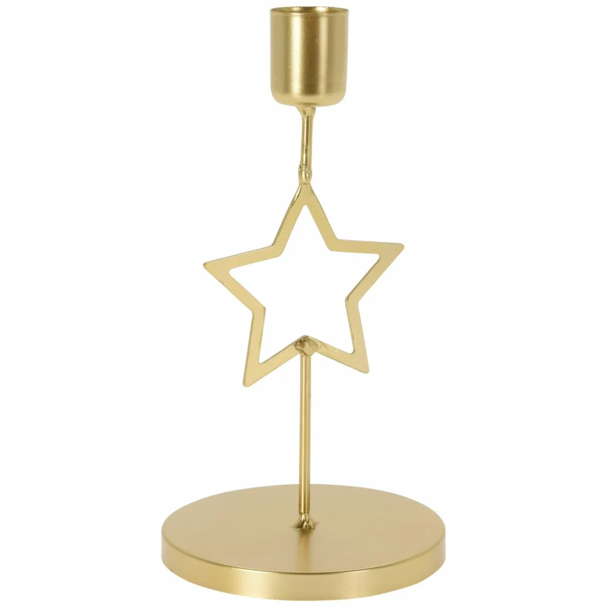 Bougeoir en métal (H17 cm) Etoile Or
