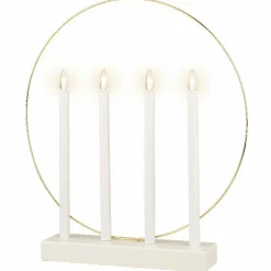 Bougeoir lumineux à piles 4 LED (H40 cm) Cercle Blanc chaud