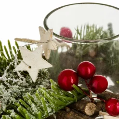 Bougeoir photophore (D20 cm) Etoile bois et forêt