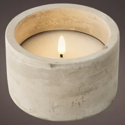 Bougie de table à piles LED (H8 cm) Galice Gris