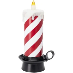 Bougie lumineuse déco LED (H30 cm) Candy Candle Rouge et blanc