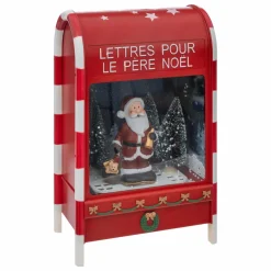 Boule à neige lumineuse 12 LED (H40 cm) Boîte aux lettres du Père Noël