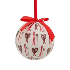 Boule de Noël (D75 mm) Raquette de ski Rouge et blanc