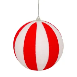 Boule de Noël (D150 mm) Rayures Rouge et Blanc