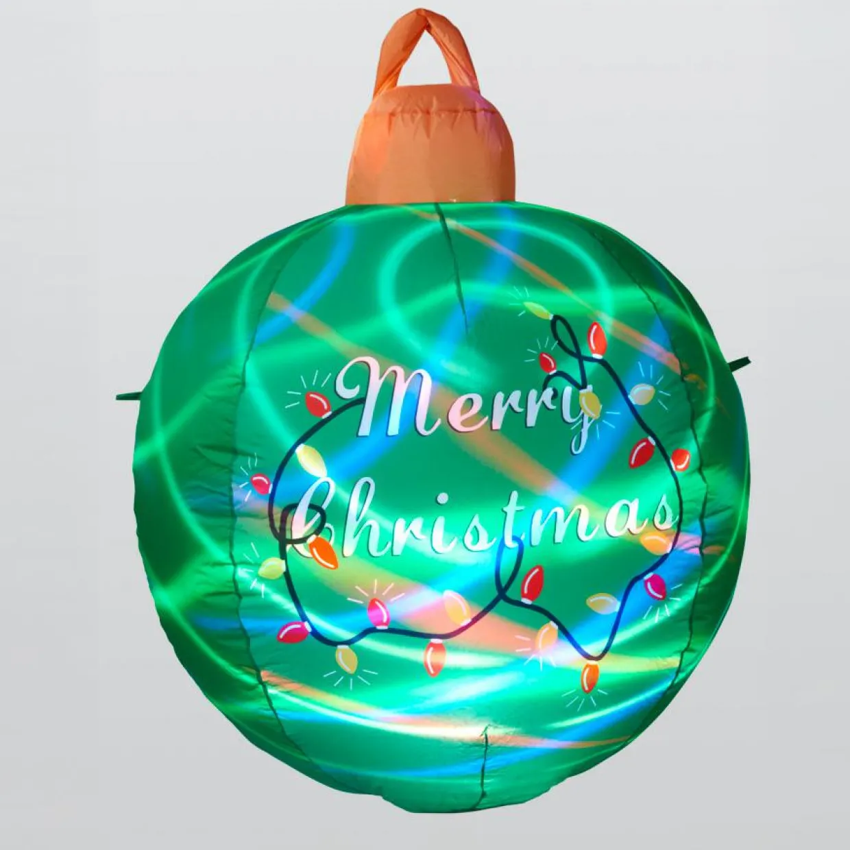 Boule de Noël gonflable et lumineuse LED (D90 cm) Merry Christmas Verte