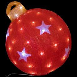 Boule de Noël lumineuse solaire 60 LED (H38 cm) Étoile Blanc froid