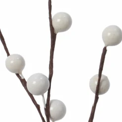 Branche décorative Noël (26 cm) Baies Izoenn Blanc