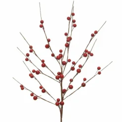 Branche décorative Noël (55 cm) Baies d'Hermione Rouge