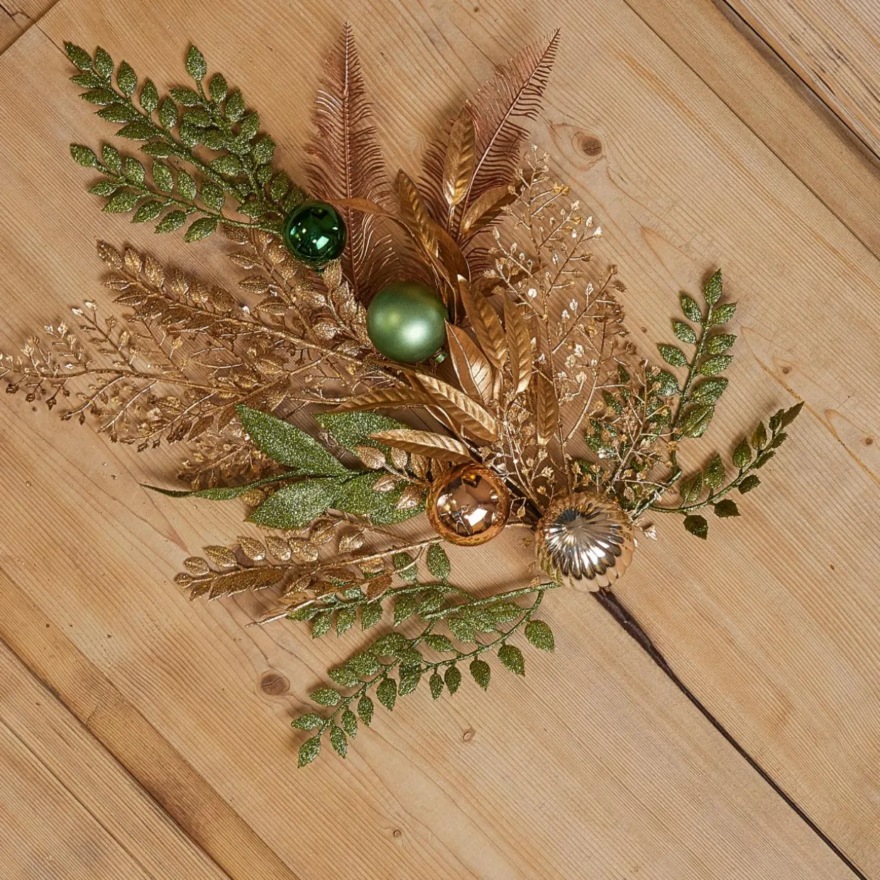 Branche de feuille (H75 cm) Majesty Vert et doré