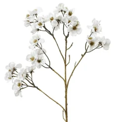 Branche de fleurs (H78 cm) Cornouiller en velours Blanche