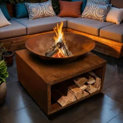 Brasero de jardin (D75 x H58 cm) Moderna Rouille