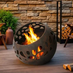 Braséro d'extérieur rond (D50 x H45 cm) Pyra Brun antique