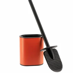 Brosse WC à tête plate Black line Terre de sienne/Noir