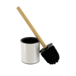 Brosse WC métal Purebamboo Blanc