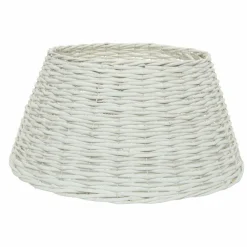 Cache pied de sapin en osier (D57 cm) Saule tressé Blanc