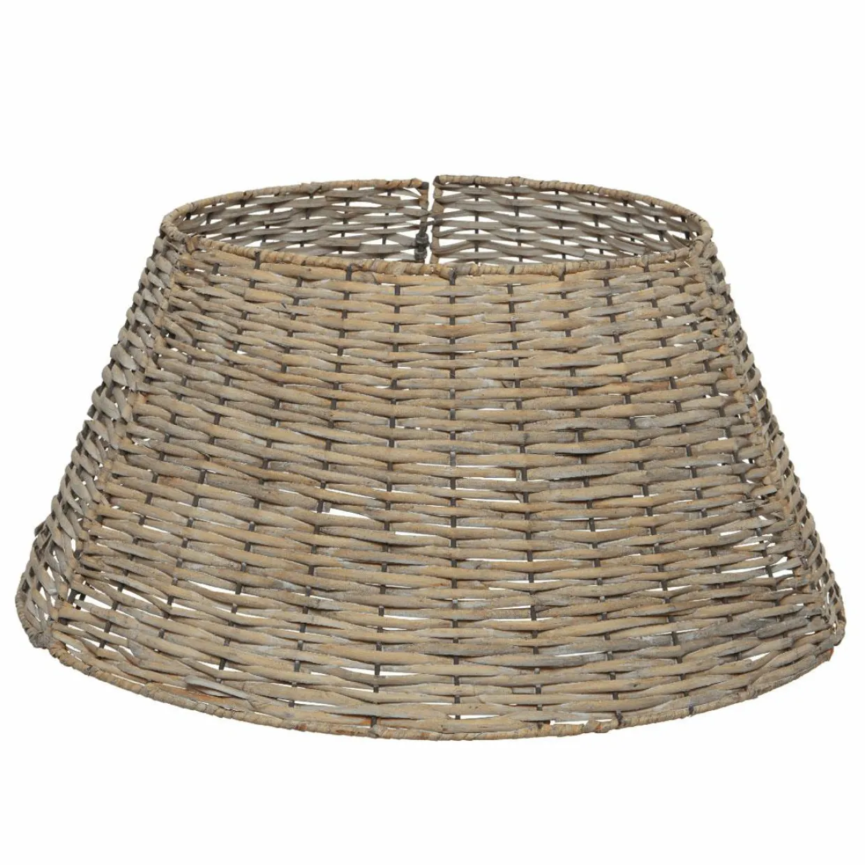 Cache pied de sapin en osier (D70 cm) Saule tressé Gris vieilli