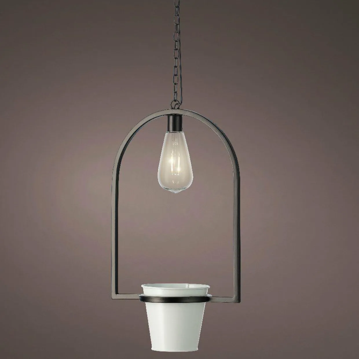 Cache-pot lumineux à suspendre (H102 cm) LED Melya - Blanc