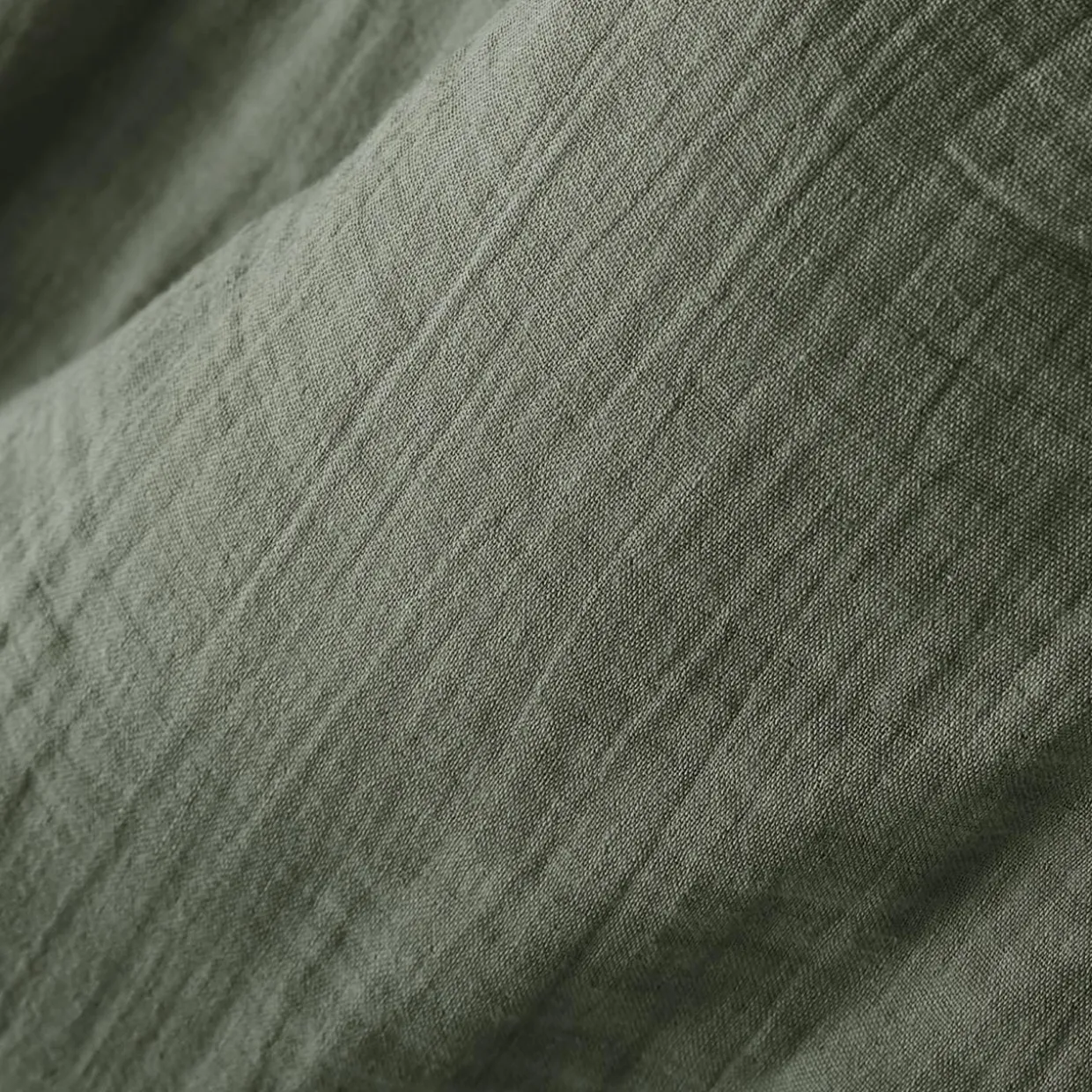 Cache-sommier Gaze de coton (140 x 190 cm) Gaïa Vert romarin