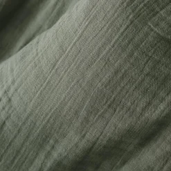 Cache-sommier Gaze de coton (180 x 200 cm) Gaïa Vert romarin