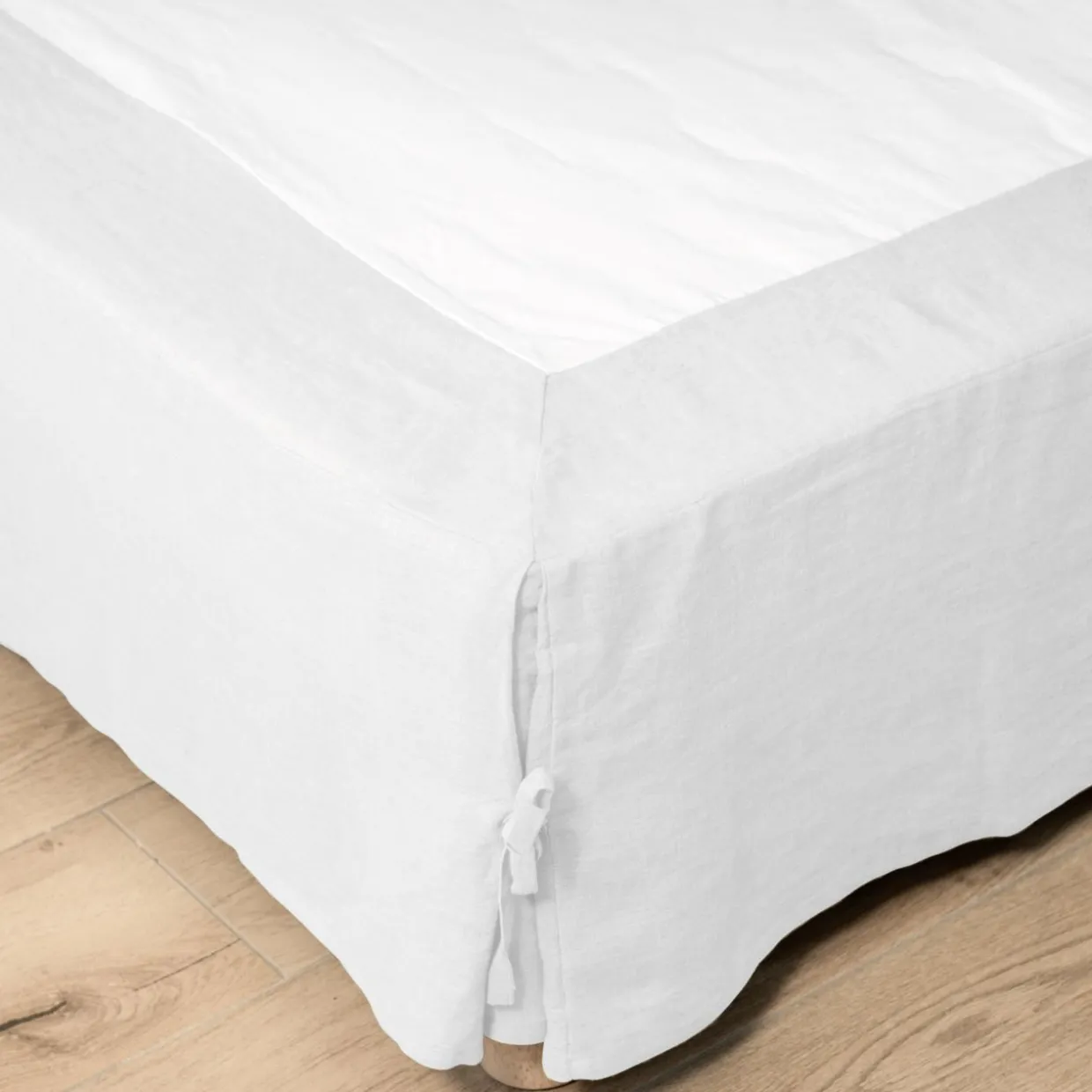 Cache-sommier lin lavé (160 x 200 cm) Louise Blanc