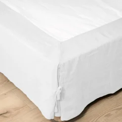 Cache-sommier lin lavé (140 x 190 cm) Louise Blanc