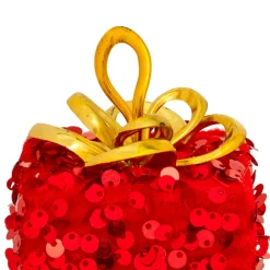 Cadeau de Noël à suspendre (H10 cm) Sequins Rouge