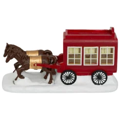 Calèche et chevaux (H9 cm) pour village de Noël