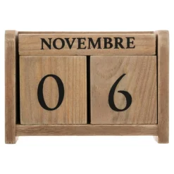 Calendrier perpetuel en bois (H7,5 cm) Colonial