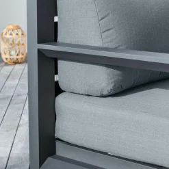 Canapé de jardin en aluminium 2 places Elba Gris anthracite