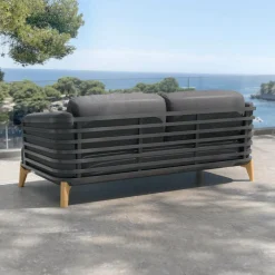 Canapé de jardin en aluminium 2 places Monte Carlo Gris anthracite