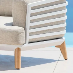 Canapé de jardin en aluminium 2 places Monte Carlo Blanc et taupe