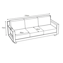 Canapé de jardin en aluminium 3 places Elba Blanc et beige