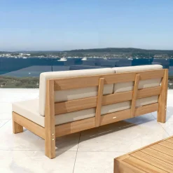 Canapé de jardin en bois d'acacia 3 places Bornéo Sable