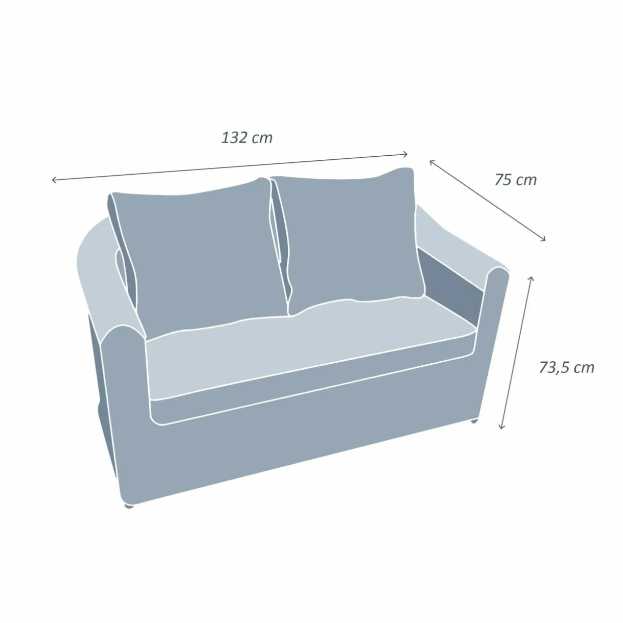Canapé de jardin en résine tressée 2 places Calvi Blanc et gris clair