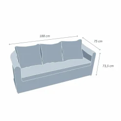 Canapé de jardin en résine tressée 3 places Calvi Sépia et beige