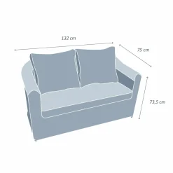 Canapé de jardin en résine tressée 2 places Calvi Sépia et beige