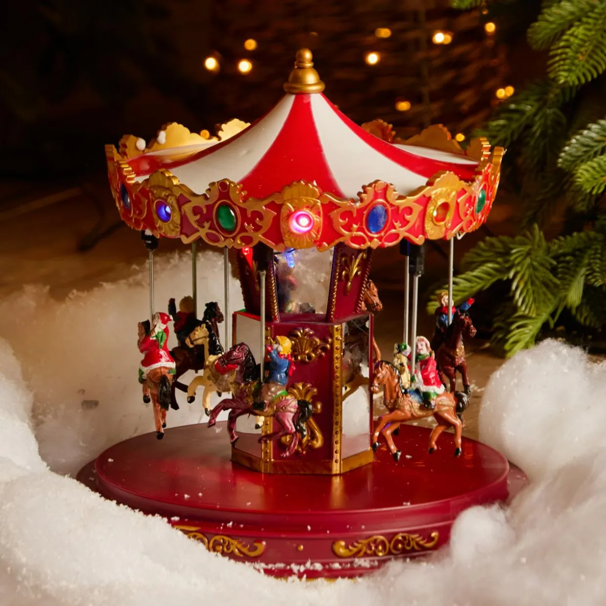 Carrousel lumineux et animé (H25 cm) Souvenirs d’Hiver