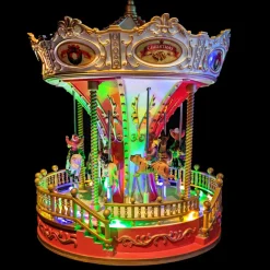 Carrousel lumineux et musical à piles D'antan