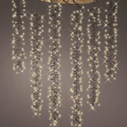 Cascade lumineuse 2 m 480 LED câble noir Effet scintillant Blanc chaud