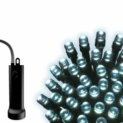 Cascade lumineuse à piles 2 m 512 LED câble noir Durawise Blanc froid
