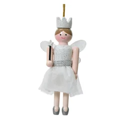 Casse-noisette à suspendre (H12 cm) Fée princesse Blanc