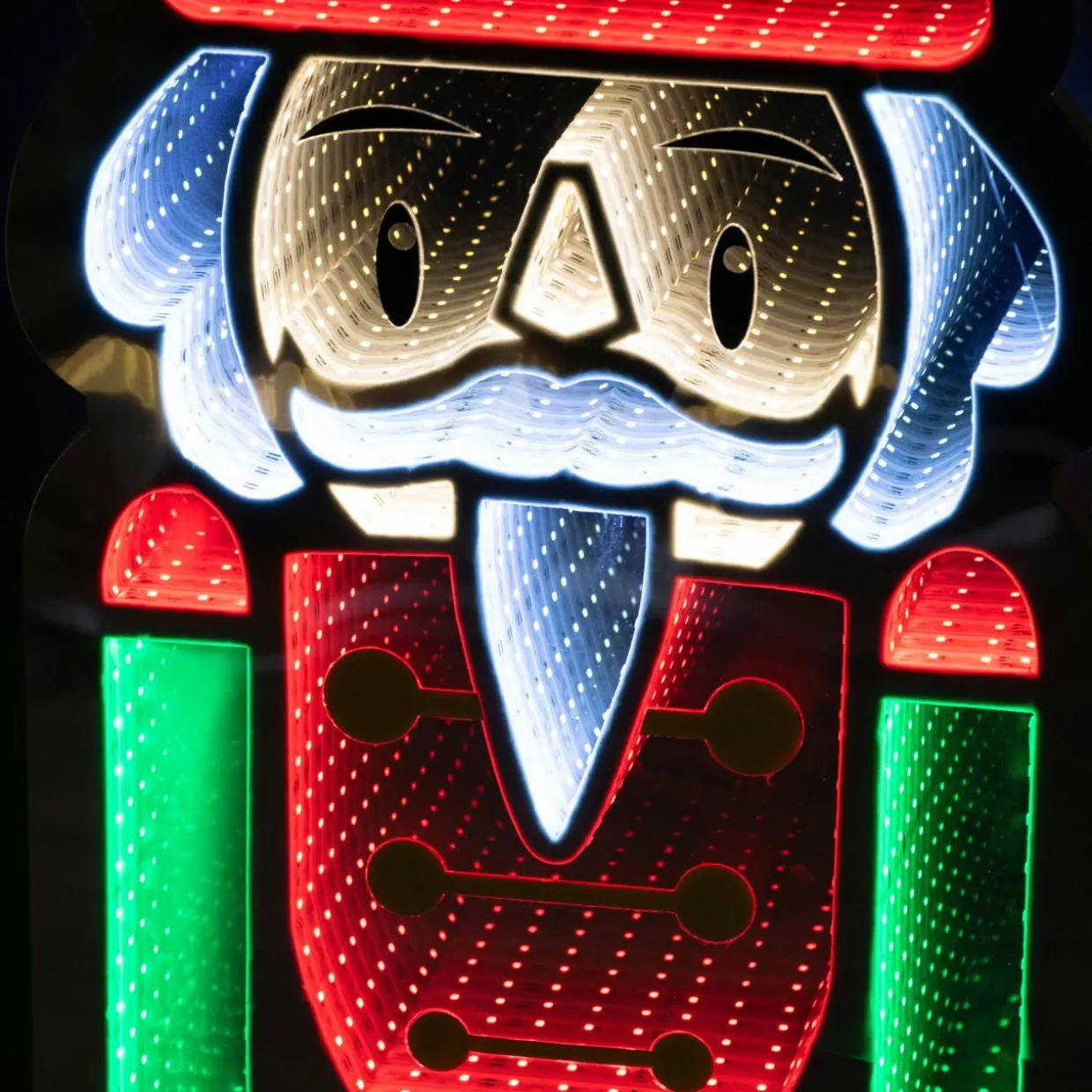 Casse-noisette lumineux 624 LED (H120 cm) Infinity Blanc froid et multicolore