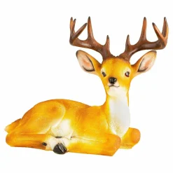 Cerf lumineux fibre de verre 8 LED (H46 cm) Blanc chaud