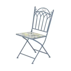 Chaise bistrot pliable en mosaïque Sorrento Bleu