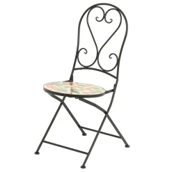 Chaise bistrot pliable en faïence Munich Rouge