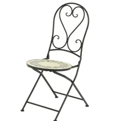 Chaise bistrot pliable en mosaïque Athènes Beige